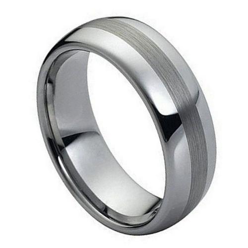 Polished Shiny With Brushed Center - 8mm Band